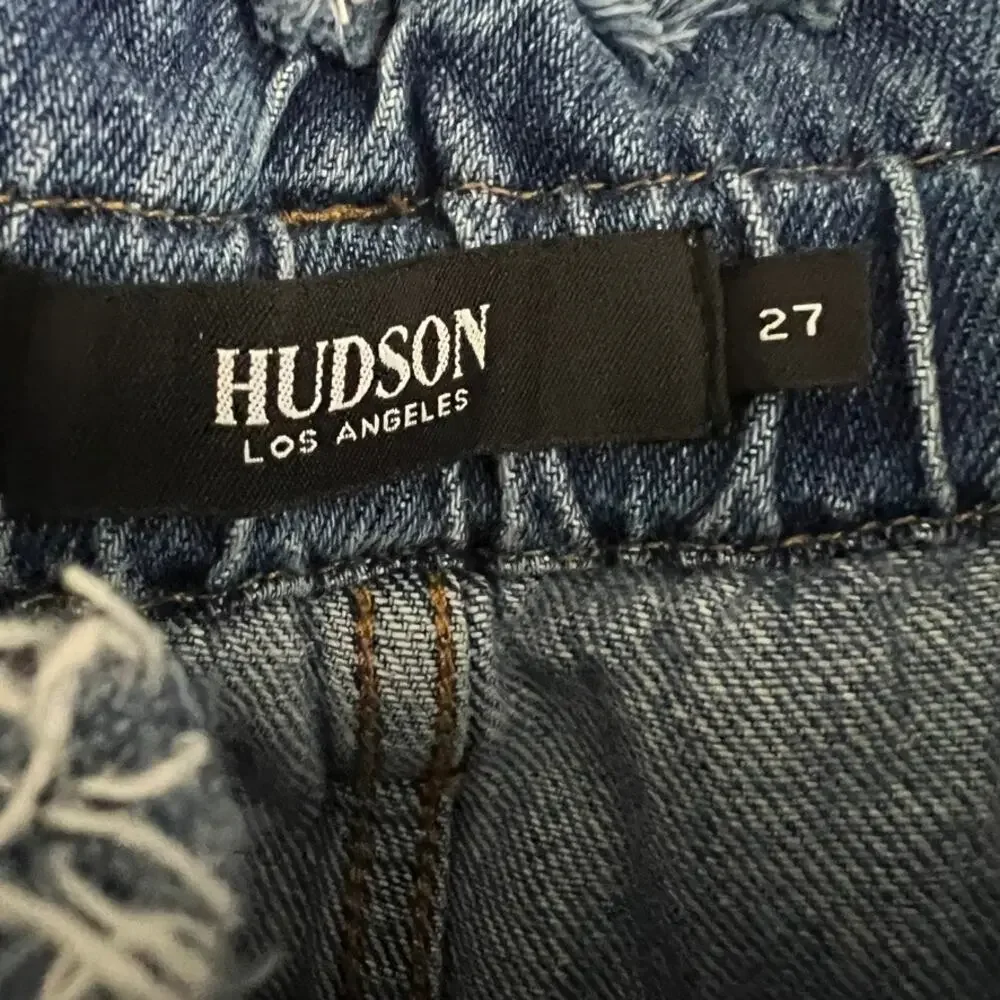 Hudson High Rise Paper Bag Straight Jeans Women‎ Size 27